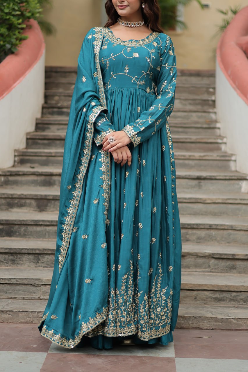 Rich Sequins Embroidered Work Women Suit Set
