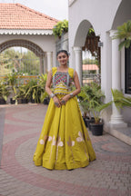 Dandiya Night Roman Silk Pan Patti Gota Lehenga Choli
