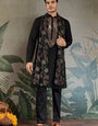 Royal Black Mirror Kurta with Dupatta Set for Wedding Functions
