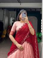 Royal Cotton Silk Heavy Flair Lehenga with Designer Dupatta
