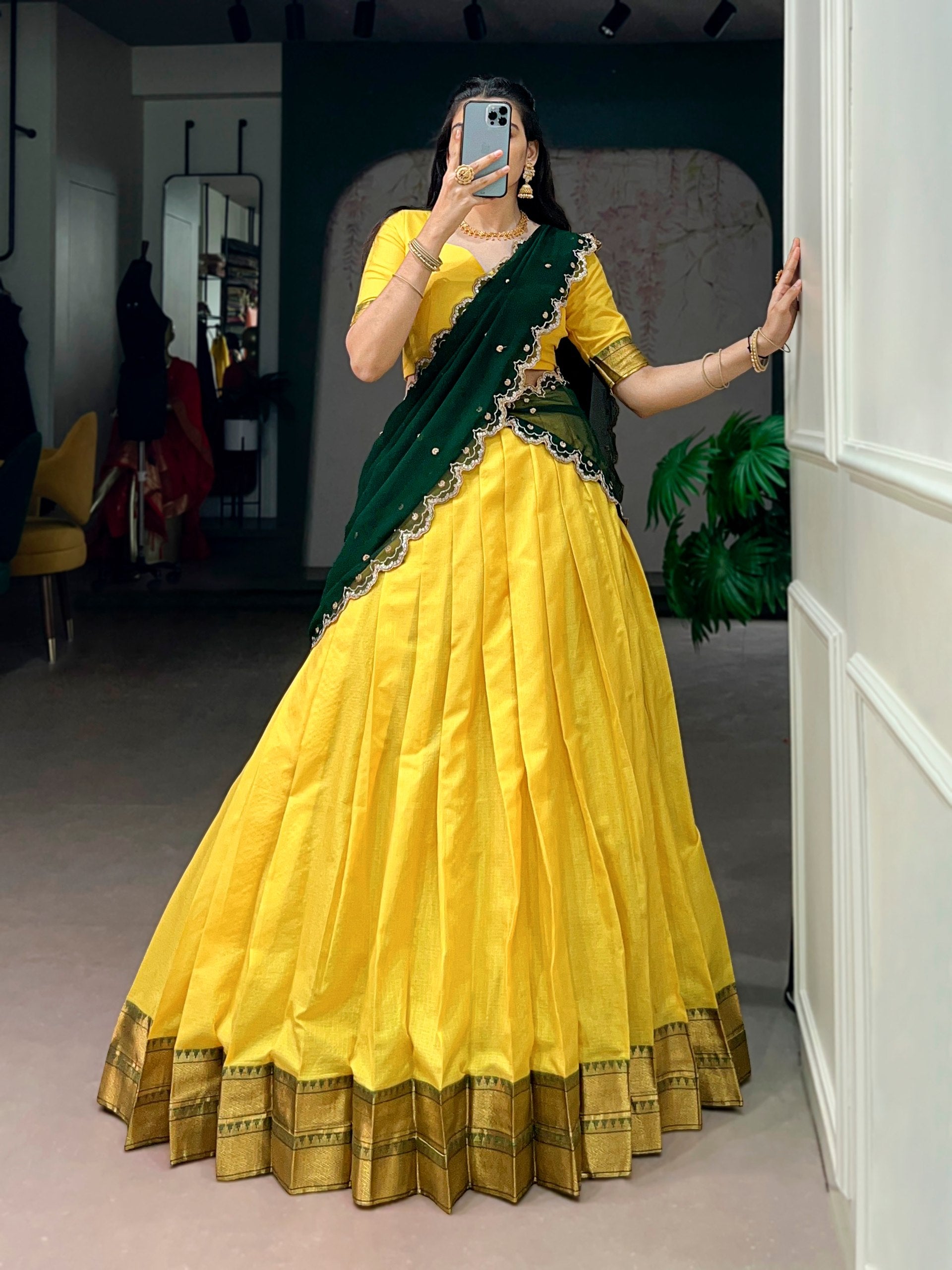 Royal Cotton Silk Heavy Flair Lehenga with Designer Dupatta
