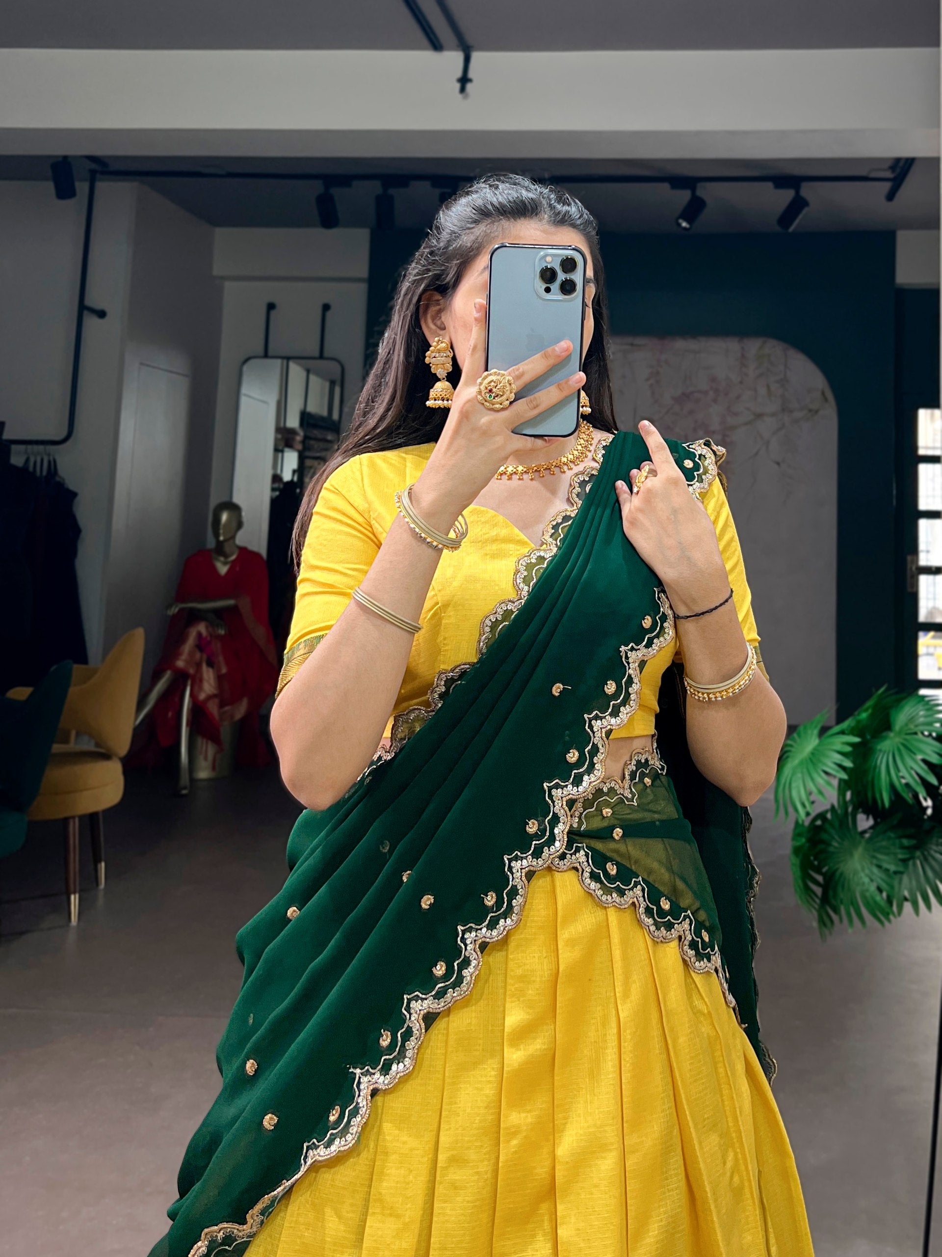 Royal Cotton Silk Heavy Flair Lehenga with Designer Dupatta

