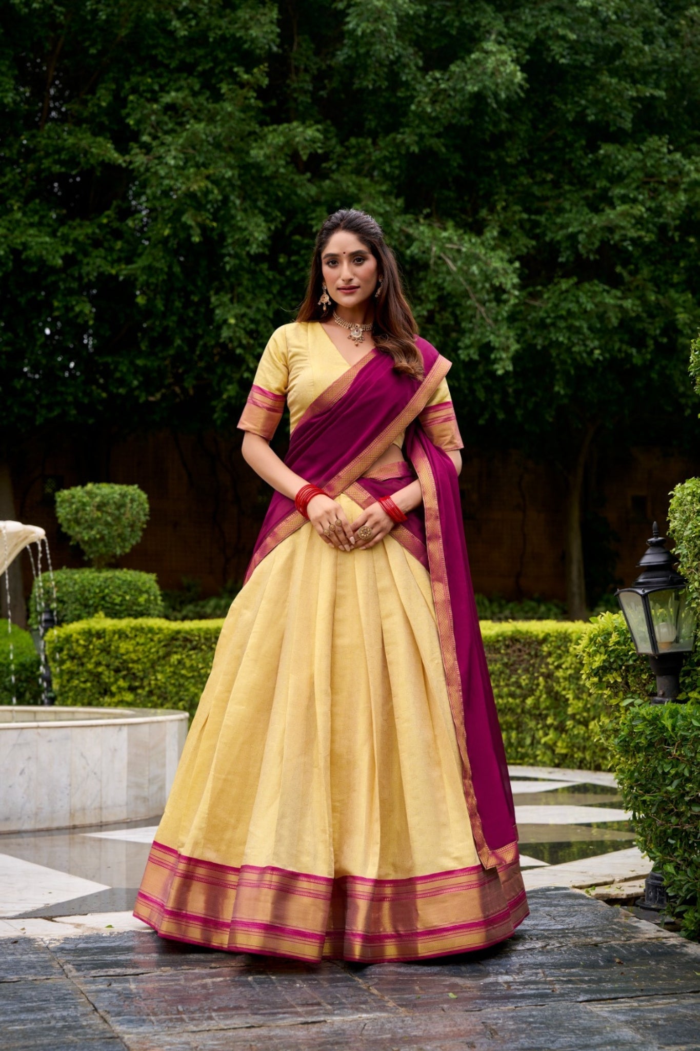 The Royal Kanchipuram Zari Weave Half Saree