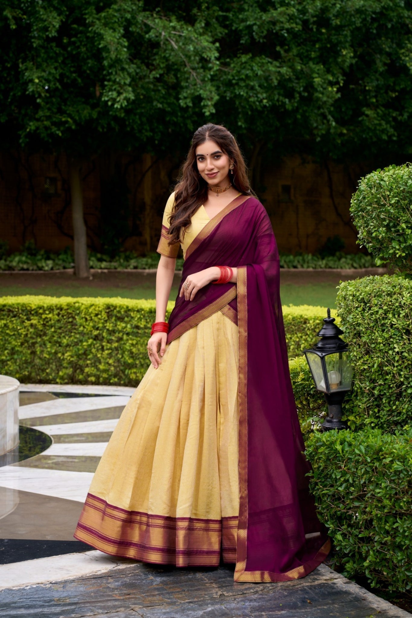 The Royal Kanchipuram Zari Weave Half Saree