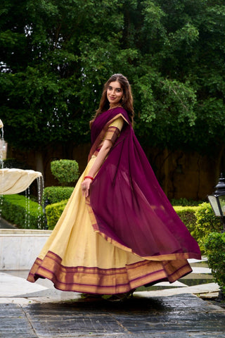 The Royal Kanchipuram Zari Weave Half Saree