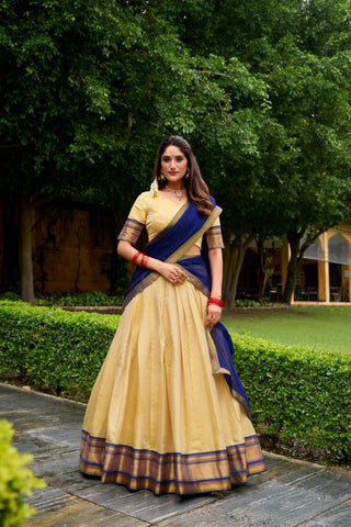 The Royal Kanchipuram Zari Weave Half Saree
