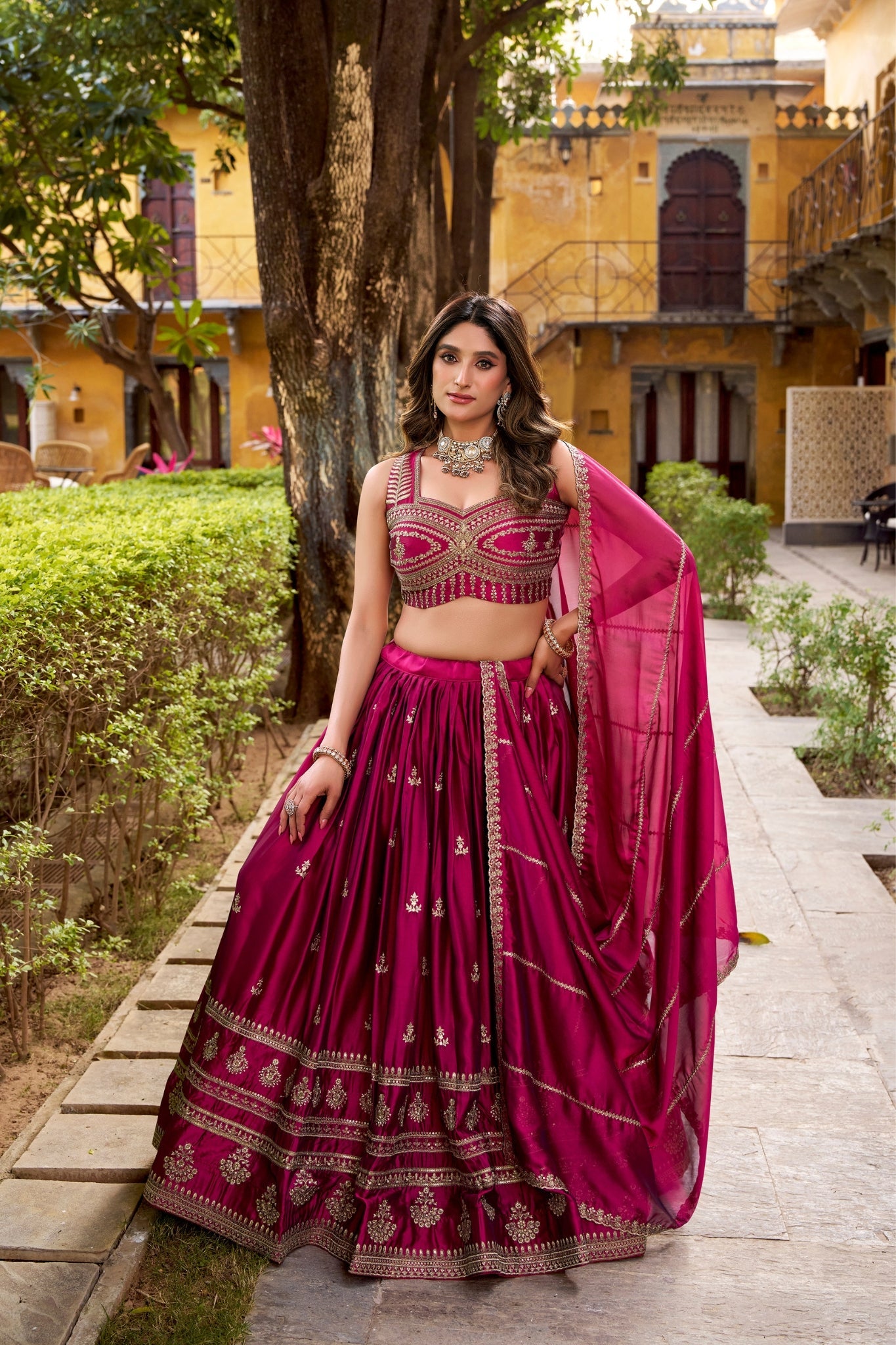 Royal Rangoli Embroidered Lehenga Set With Sequins And Thread Work