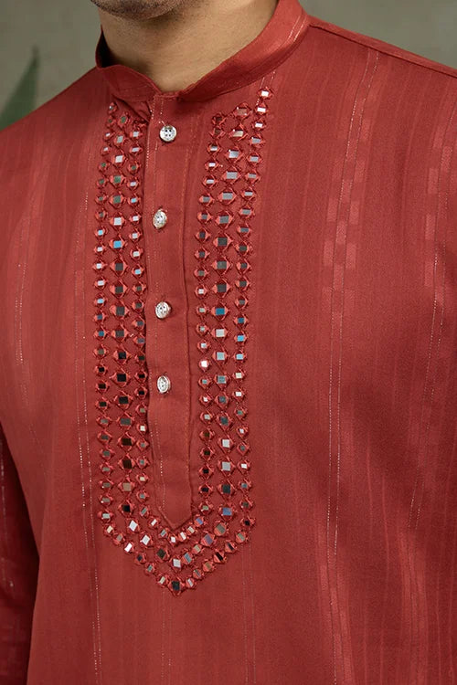 Festive Rust Orange Ultimate Guide to Menswear Kurta & Dupatta