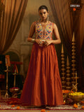 Rust Orange Handwork Gown Set | Tulip Designer
