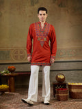 Regal Rust Orange Rayon Mirror Kurta Set | Tulip Designer
