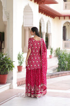 Premium Sequin Embroidered Georgette Sharara with Dupatta
