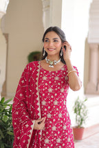 Premium Sequin Embroidered Georgette Sharara with Dupatta