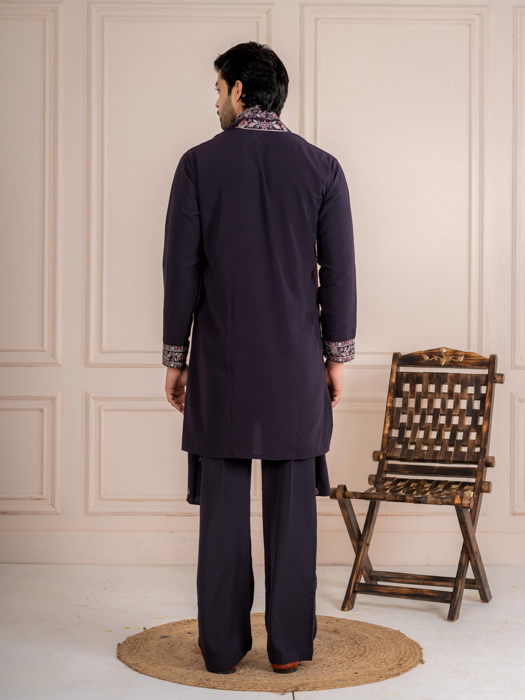 Shahi Black Japanese Lachka Festive Kurta Dupatta Pant Set
