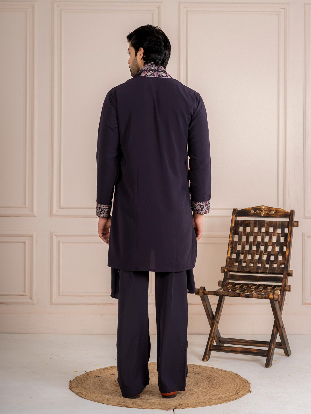 Shahi Black Japanese Lachka Festive Kurta Dupatta Pant Set
