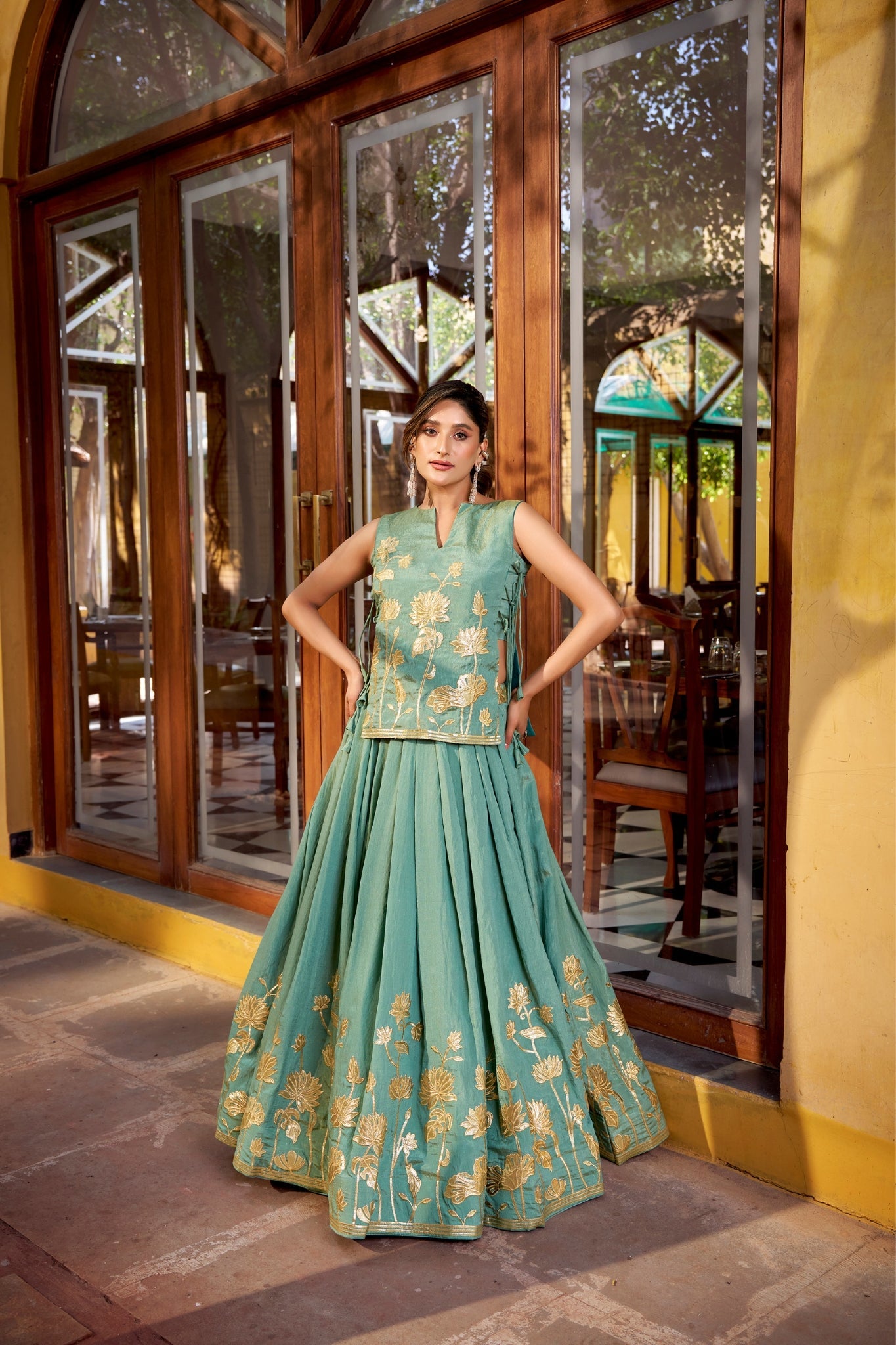 Pure Shimmer Embroidered Lehenga Co-Ord Set