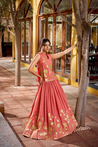 Pure Shimmer Embroidered Lehenga Co-Ord Set