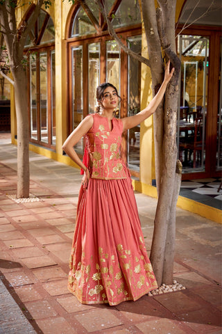 Pure Shimmer Embroidered Lehenga Co-Ord Set