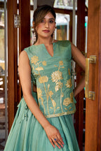 Pure Shimmer Embroidered Lehenga Co-Ord Set