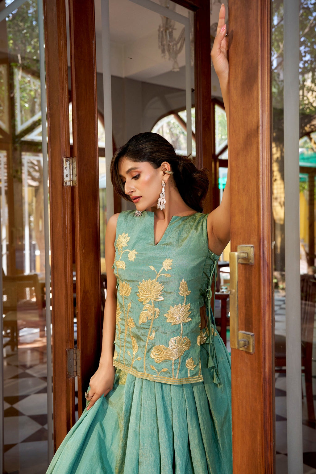 Pure Shimmer Embroidered Lehenga Co-Ord Set