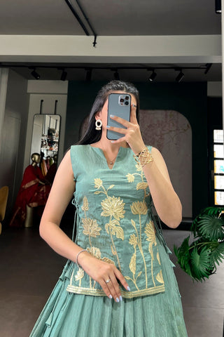 Pure Shimmer Embroidered Lehenga Co-Ord Set