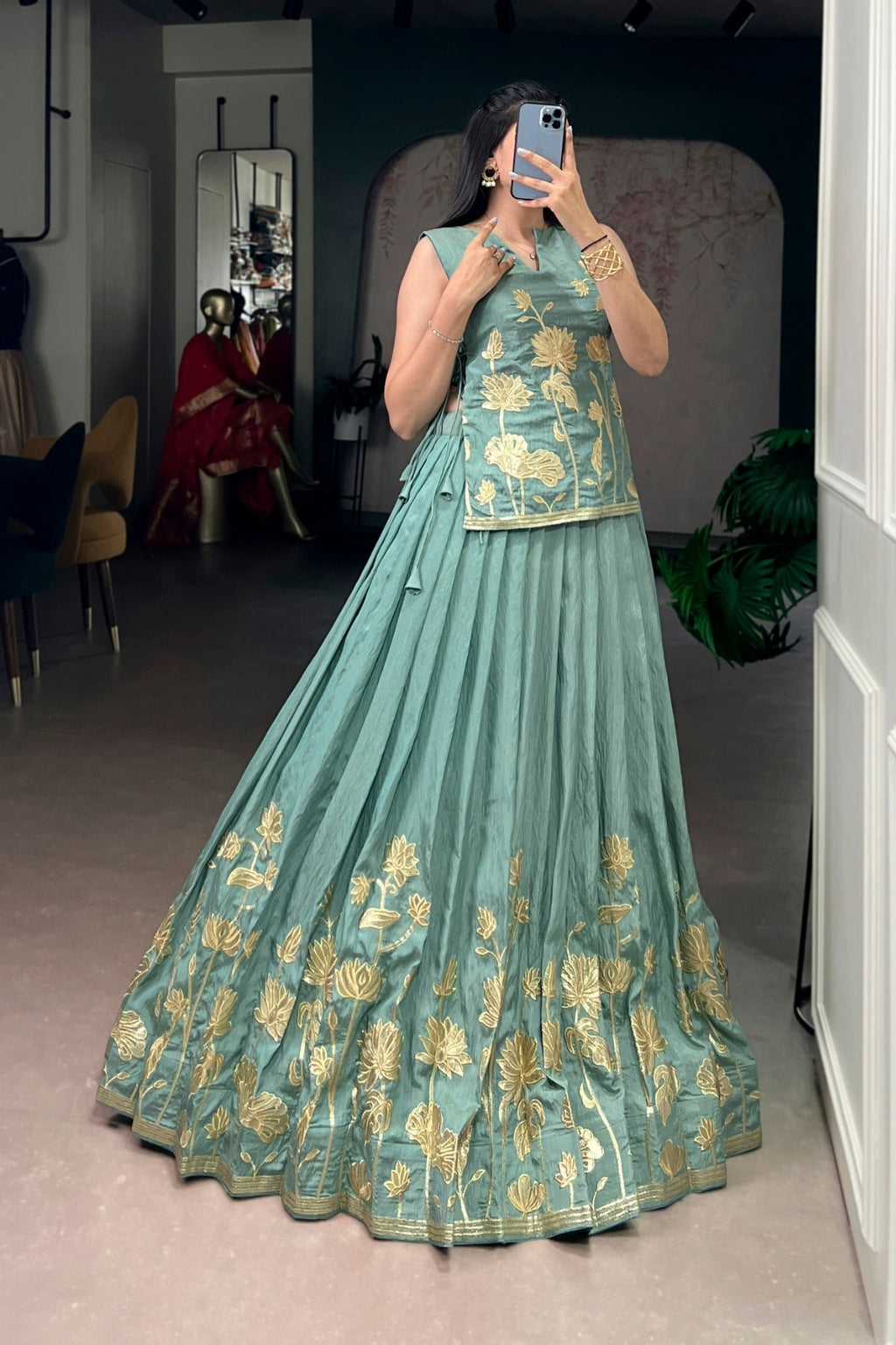 Pure Shimmer Embroidered Lehenga Co-Ord Set