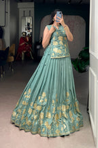Pure Shimmer Embroidered Lehenga Co-Ord Set
