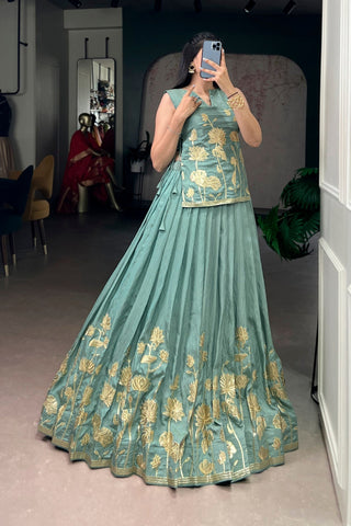 Pure Shimmer Embroidered Lehenga Co-Ord Set