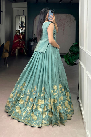 Pure Shimmer Embroidered Lehenga Co-Ord Set