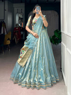 Classic Shimmer Zari Woven Lehenga with Designer Dupatta
