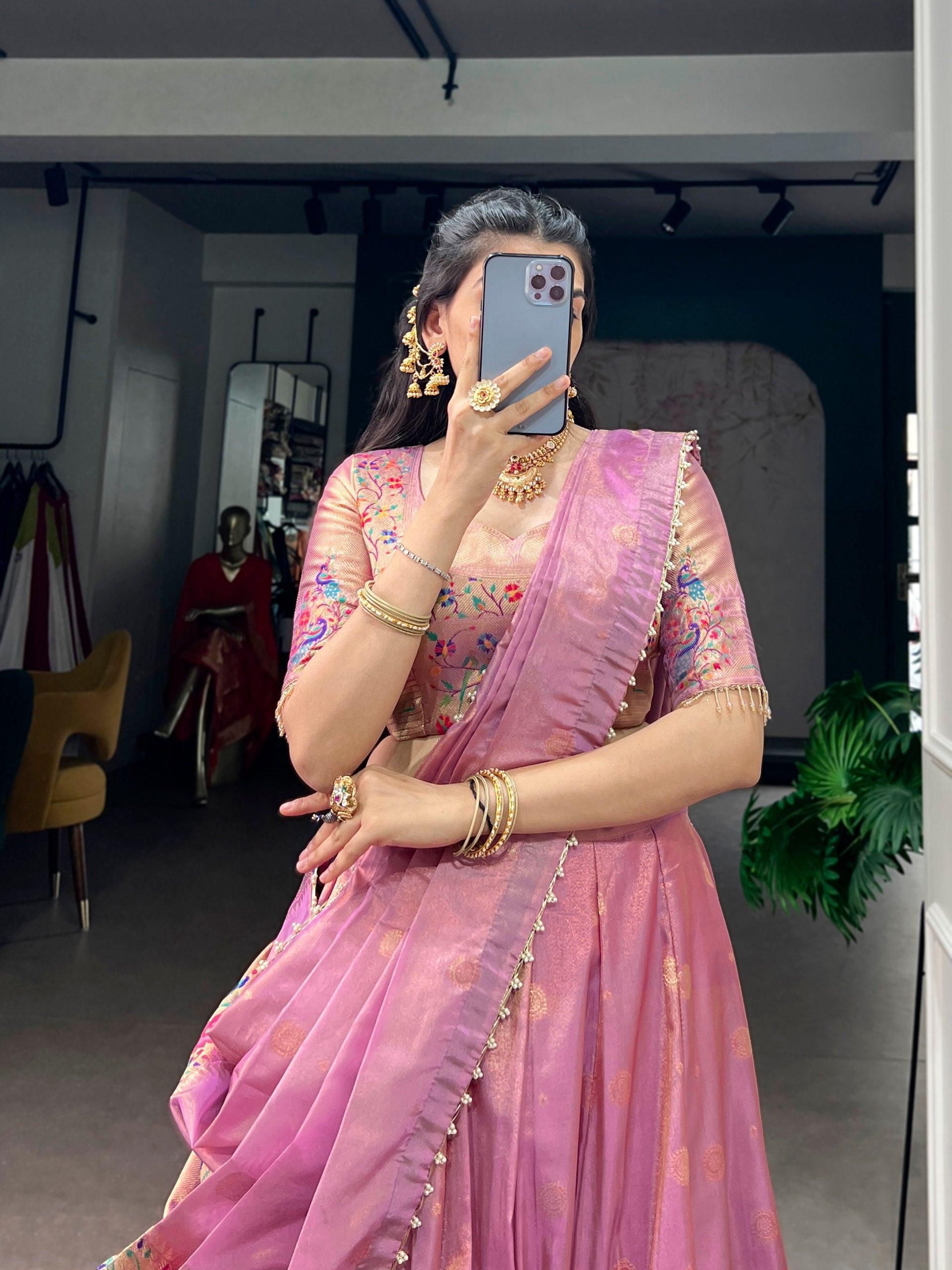Classic Shimmer Zari Woven Lehenga with Designer Dupatta
