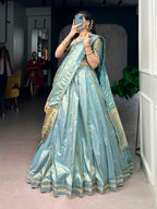 Classic Shimmer Zari Woven Lehenga with Designer Dupatta
