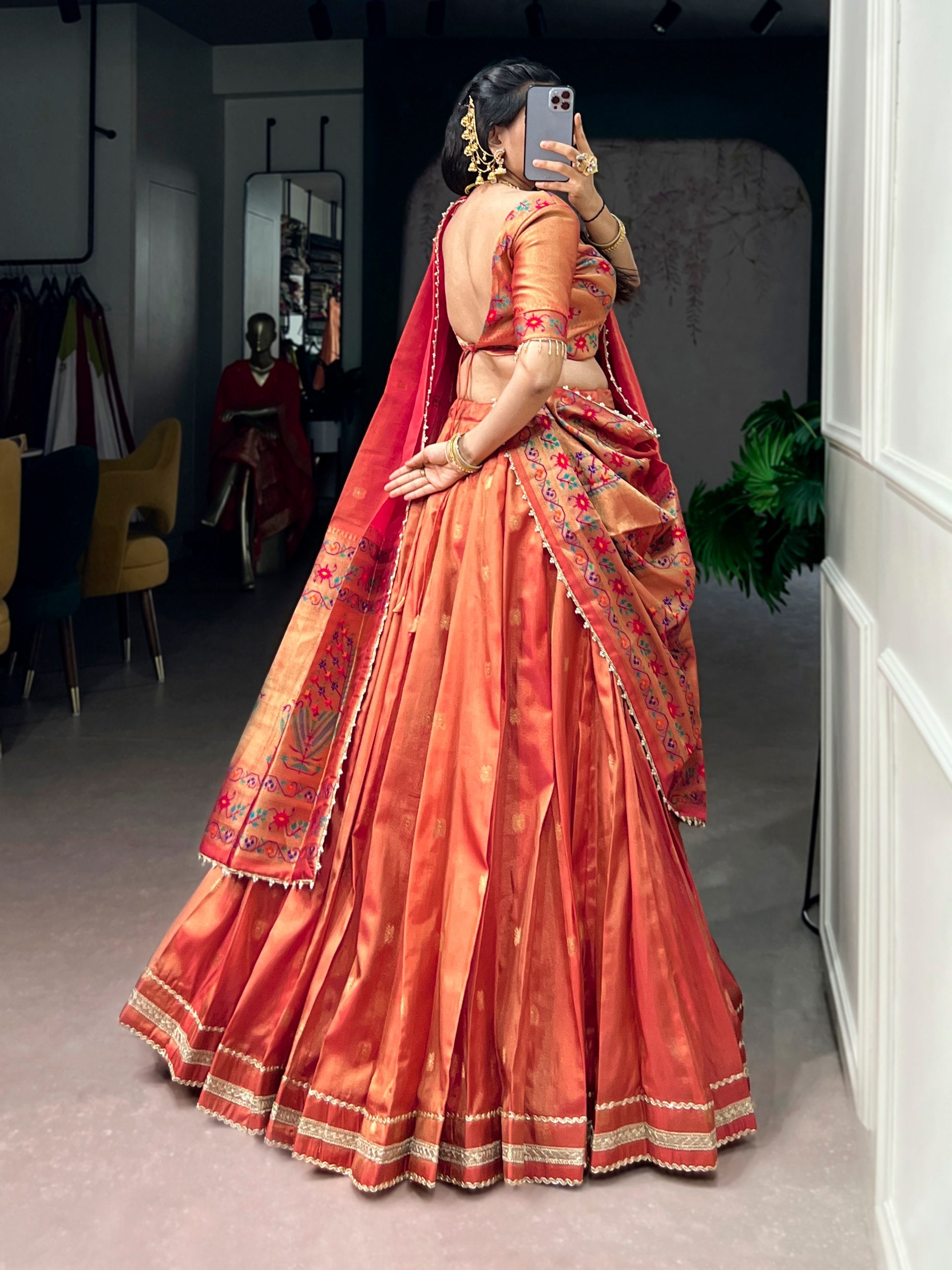 Classic Shimmer Zari Woven Lehenga with Designer Dupatta
