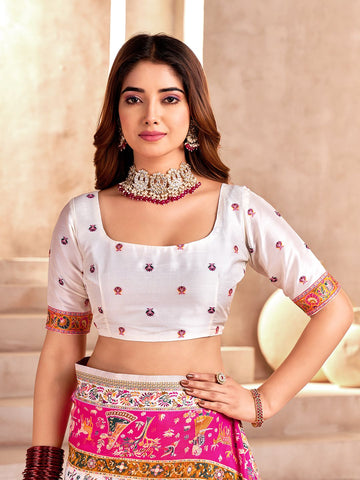 Incredible Off White Nylon Dola Pashmina Saree With Classic Blouse Piece