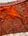 Diaphanous Orange Pashmina Saree With Lagniappe Blouse Piece