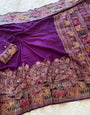 Redolent Purple Pashmina Saree With Staggering Blouse Piece