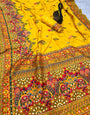 Ethereal Yellow Pashmina Saree With Innovative Blouse Piece