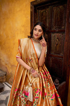 Designer Silk Paithani Lehenga Choli Set With Zari Weaving