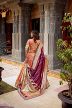 Elegant Simmer Organza Zari Work Lehenga Set With Batwa For Women
