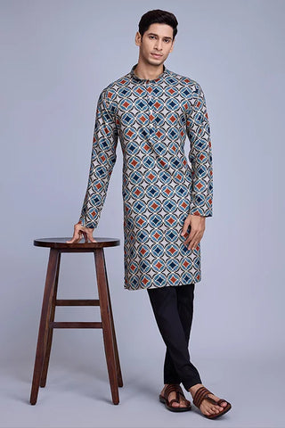 Printed Designer Men's Kurta Collection for Navratri Festival