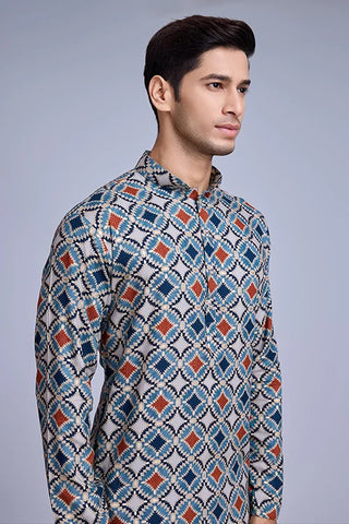 Printed Designer Men's Kurta Collection for Navratri Festival