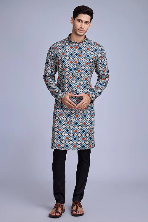 Printed Designer Men's Kurta Collection for Navratri Festival