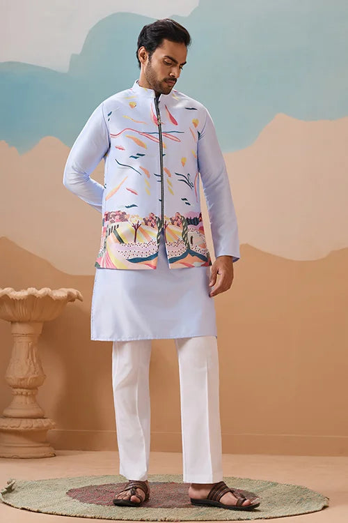 Sky Exclusive Wedding Wear Koti Kurta Pair with Mens Wear