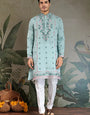 Shop Best Sky Kurta for Wedding & Festive Function