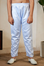 Sky Color Embroidered Carnival Kurta-Jacket Set for Boys
