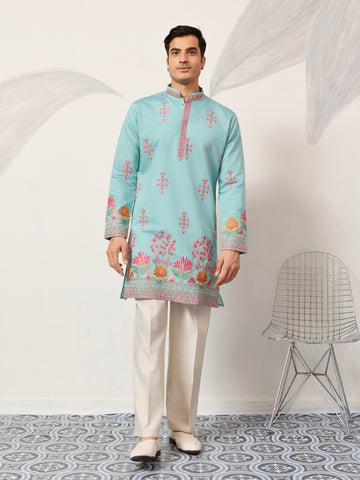 Sky Look Embroidered Work Ready made Mens Wear Kurta