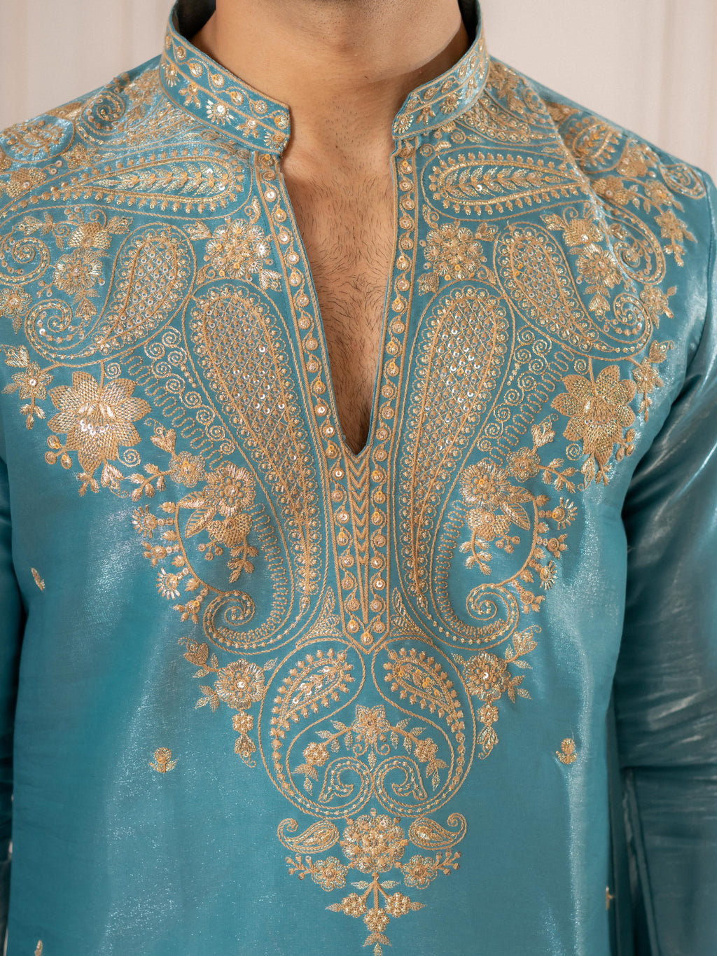 Sky Roman Silk Thread Kurta Set | Tulip Designer – TULIP DESIGNER