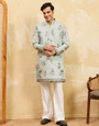 Elegant Light Green Viscose Silk Kurta & Pant Set for Festive Occasions