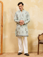 Elegant Light Green Viscose Silk Kurta Set for Festive Occasions
