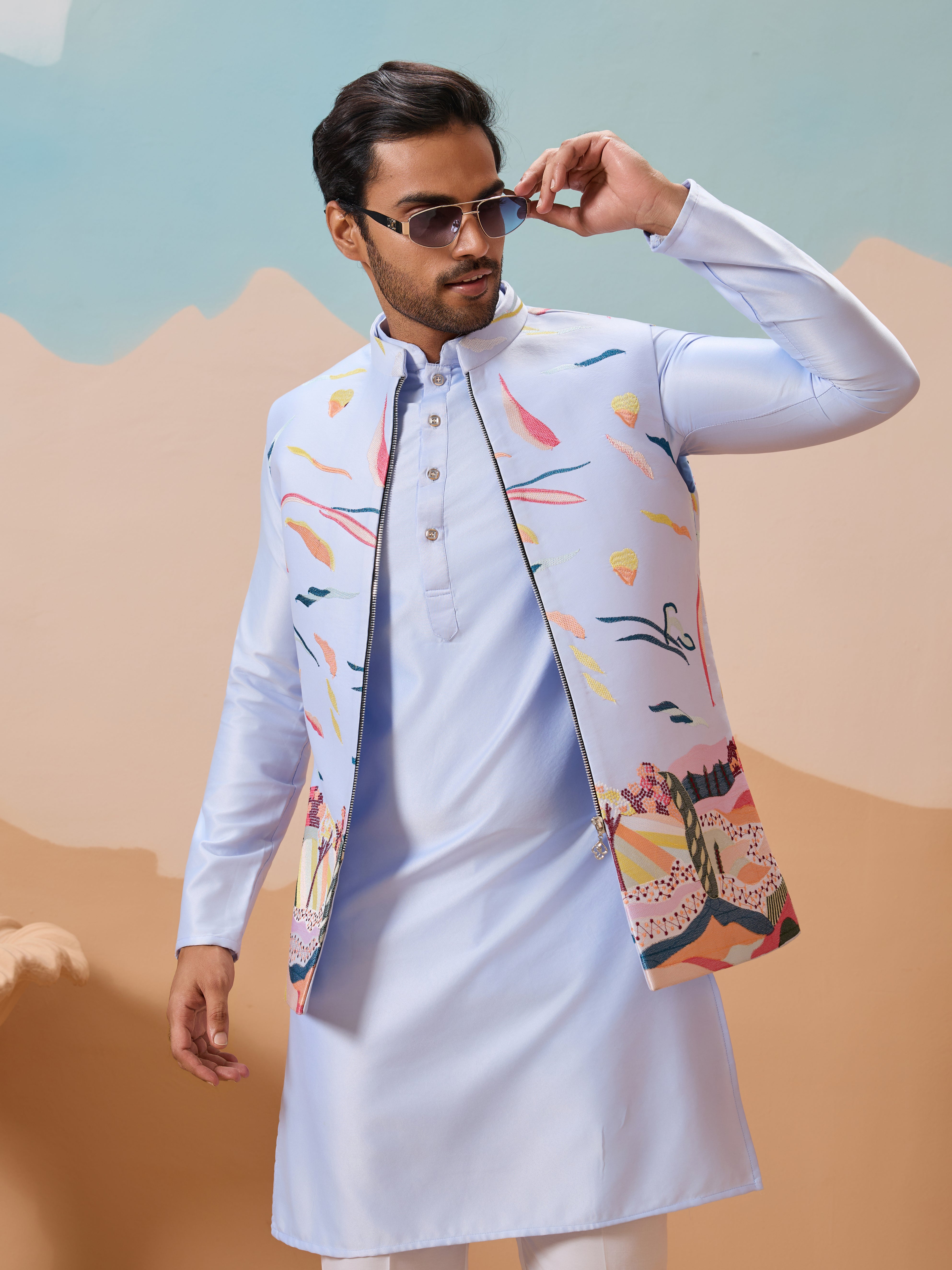 Sky Exclusive Wedding Wear Koti Kurta Pair with Mens Wear