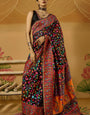 Outstanding Black Pashmina Saree With Pleasurable Blouse Piece